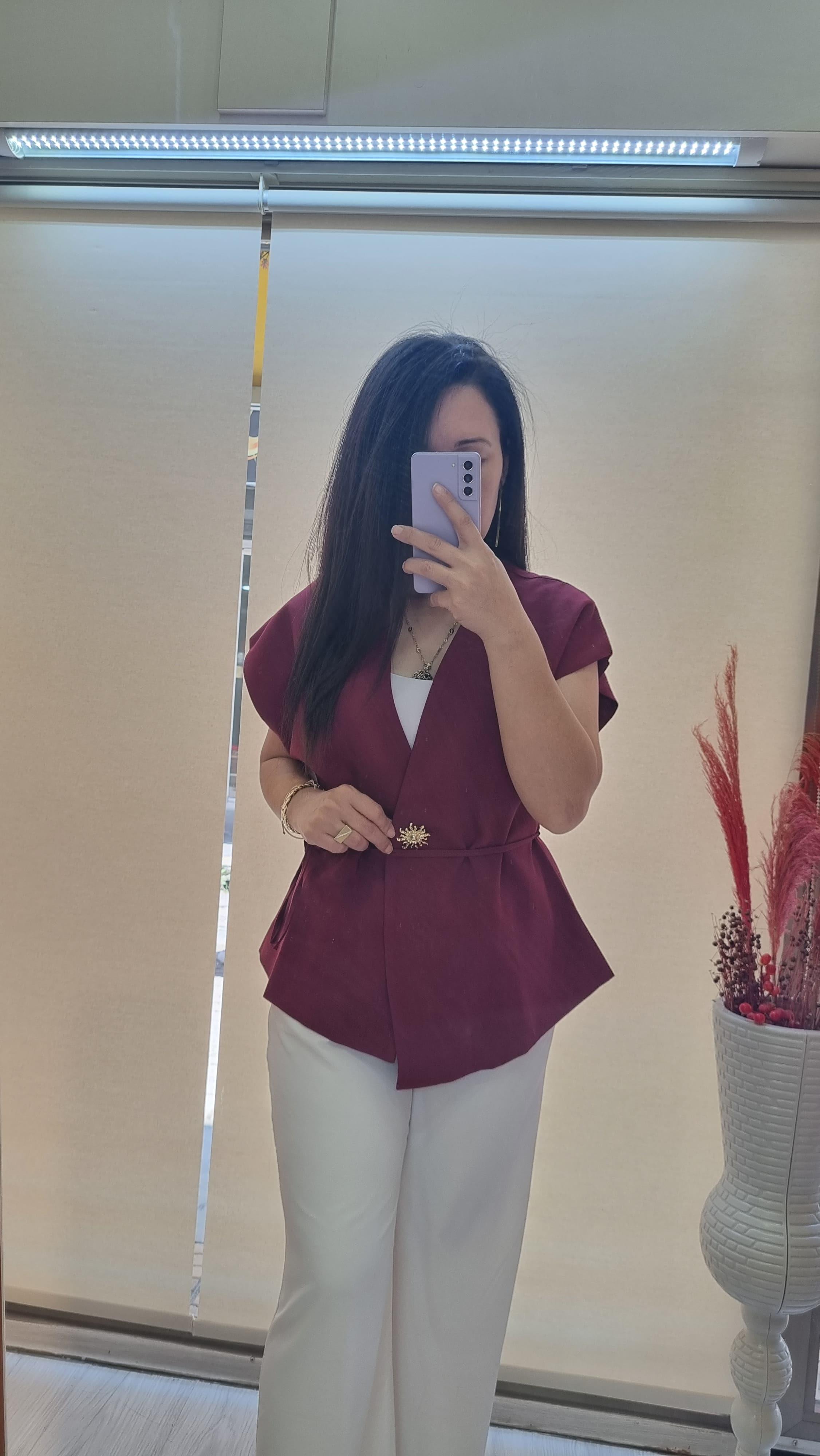 Premium Kalite Bordo Yelek