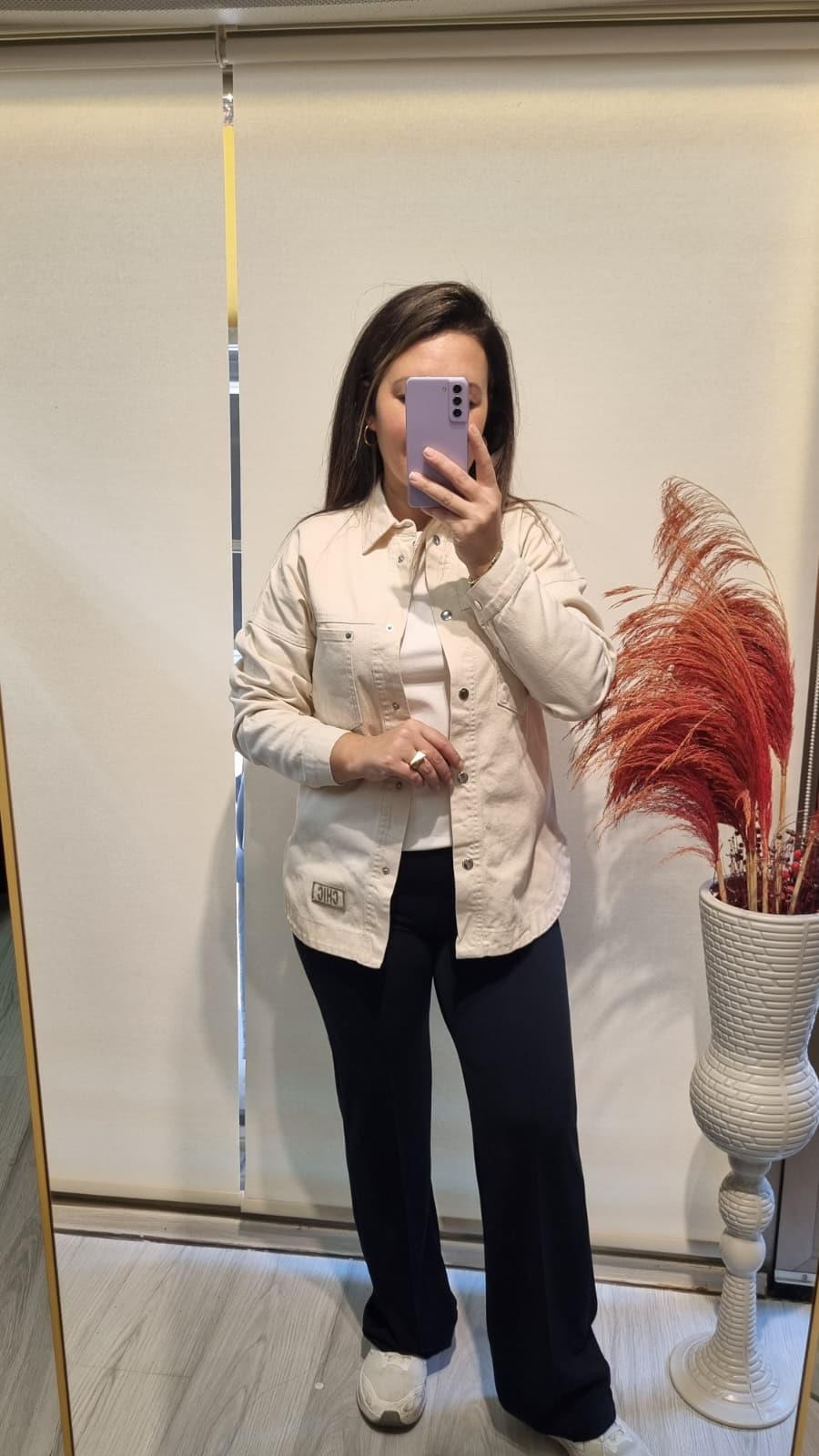 Premium Kalite Ekru Kot Ceket