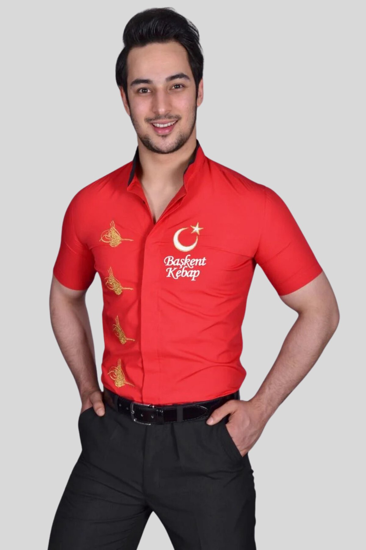Kırmızı Garson Gömleği