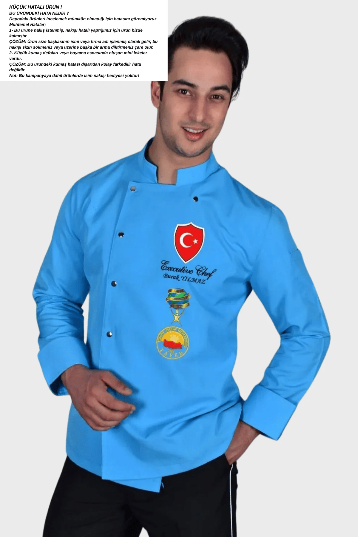 Küçük hatalı ürün I Aşçı Ceketi Şef Ceketi Aşçı Kıyafeti Aşçı Forması Aşçı Gömleği Aşçı Elbiseleri