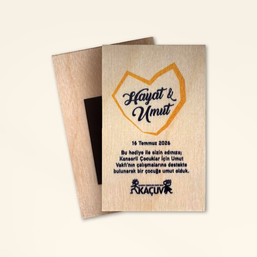Ahşap Magnet - Bulutlu Gökyüzü