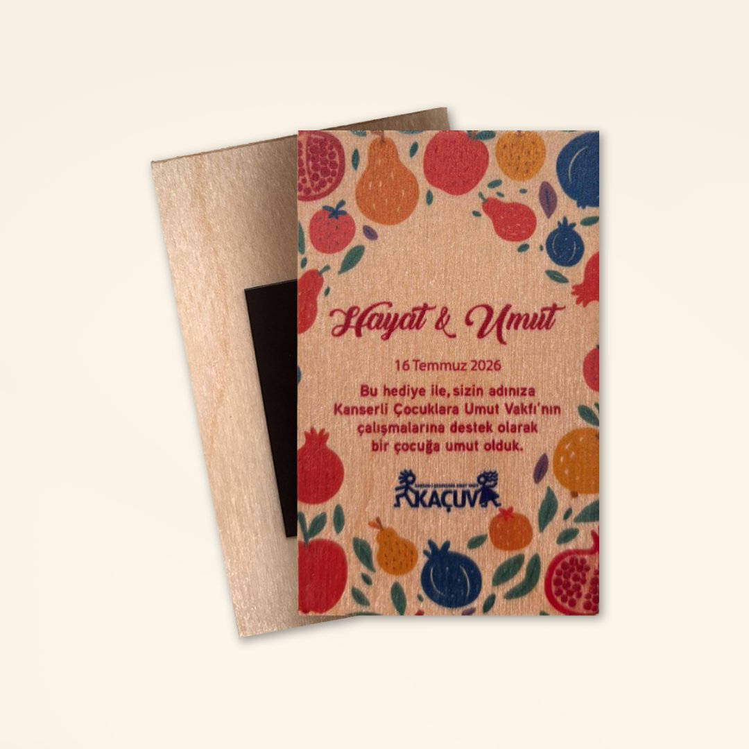 Ahşap Magnet -Meyve Tadında Bir Gün