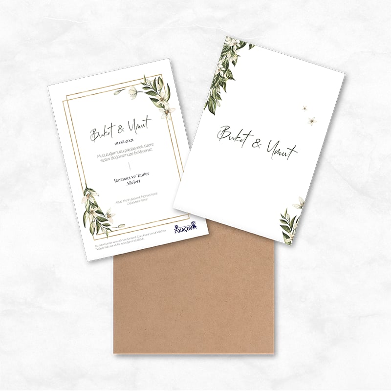 Davetiye - Manolya   (Zarf Hediyeli)