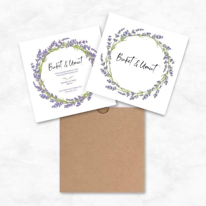 Davetiye - Lavanta   (Zarf Hediyeli)