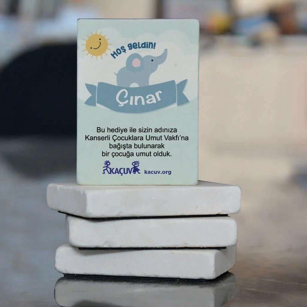 Hoş Geldin Bebek Taş Magneti - Mavi Fil