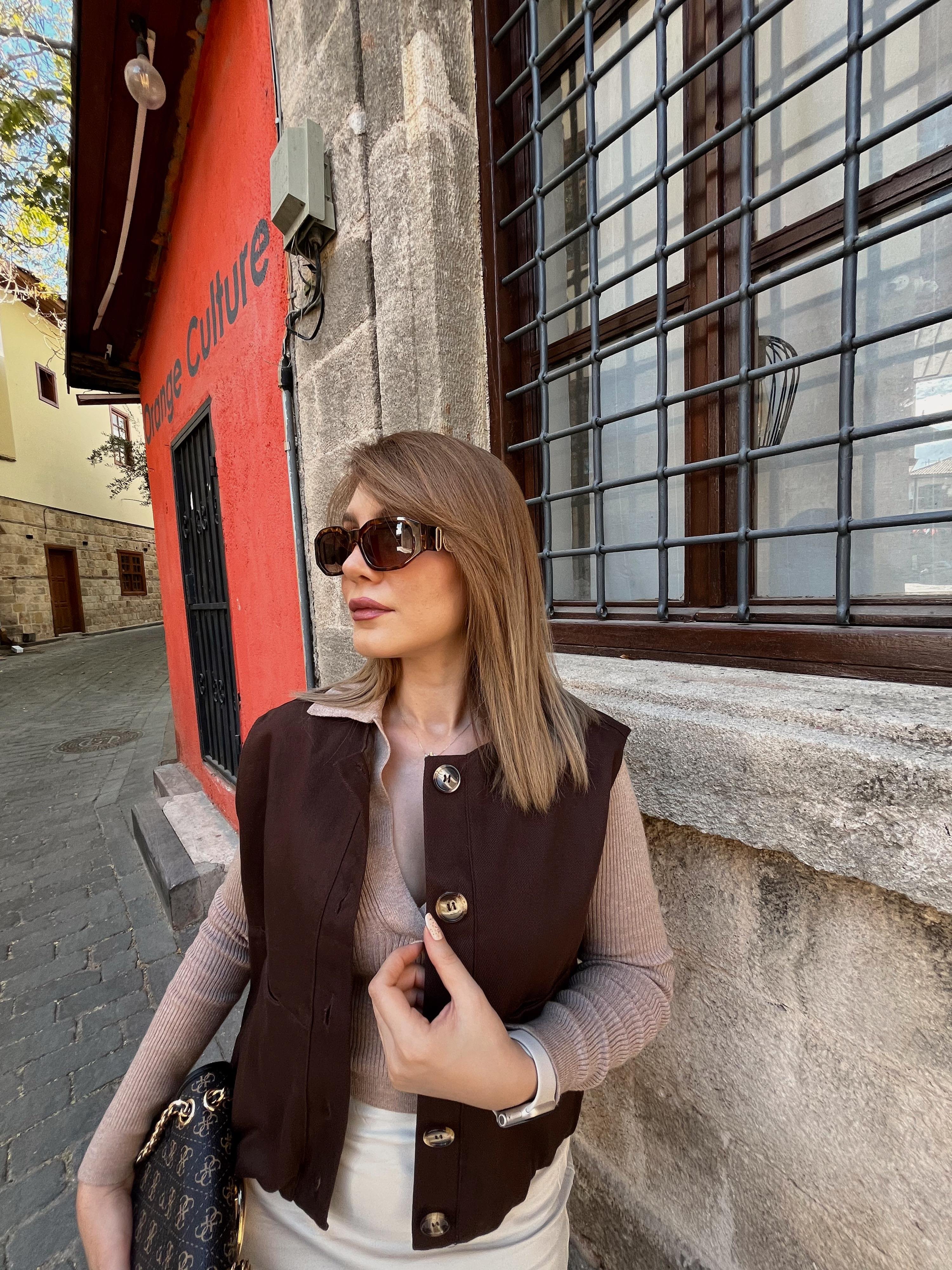 PATLI POLO YAKA CAMEL KAZAK