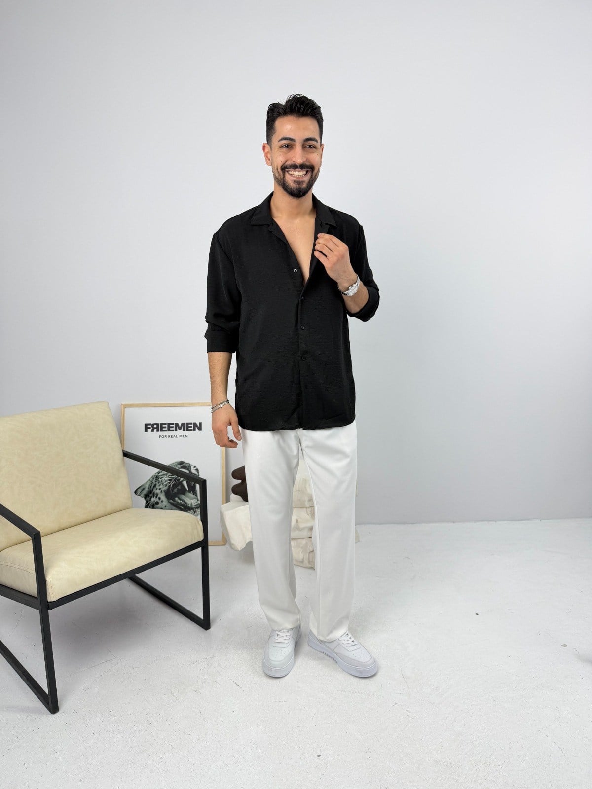 Airobin Oversize Gömlek Siyah