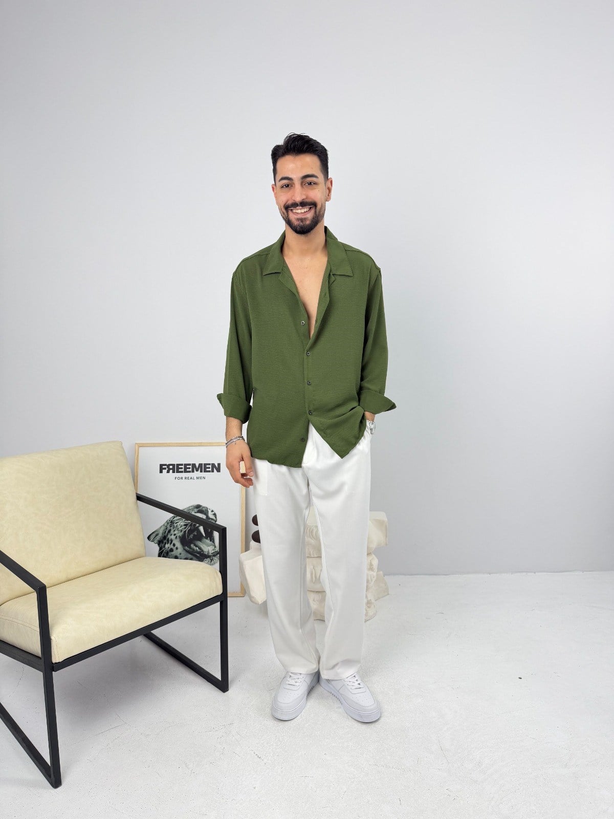 Airobin Oversize Gömlek Yeşil