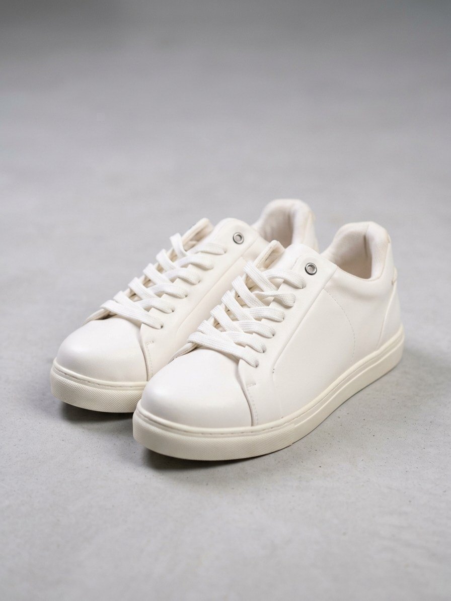 Beyaz Tabanlı Deri Erkek Sneaker