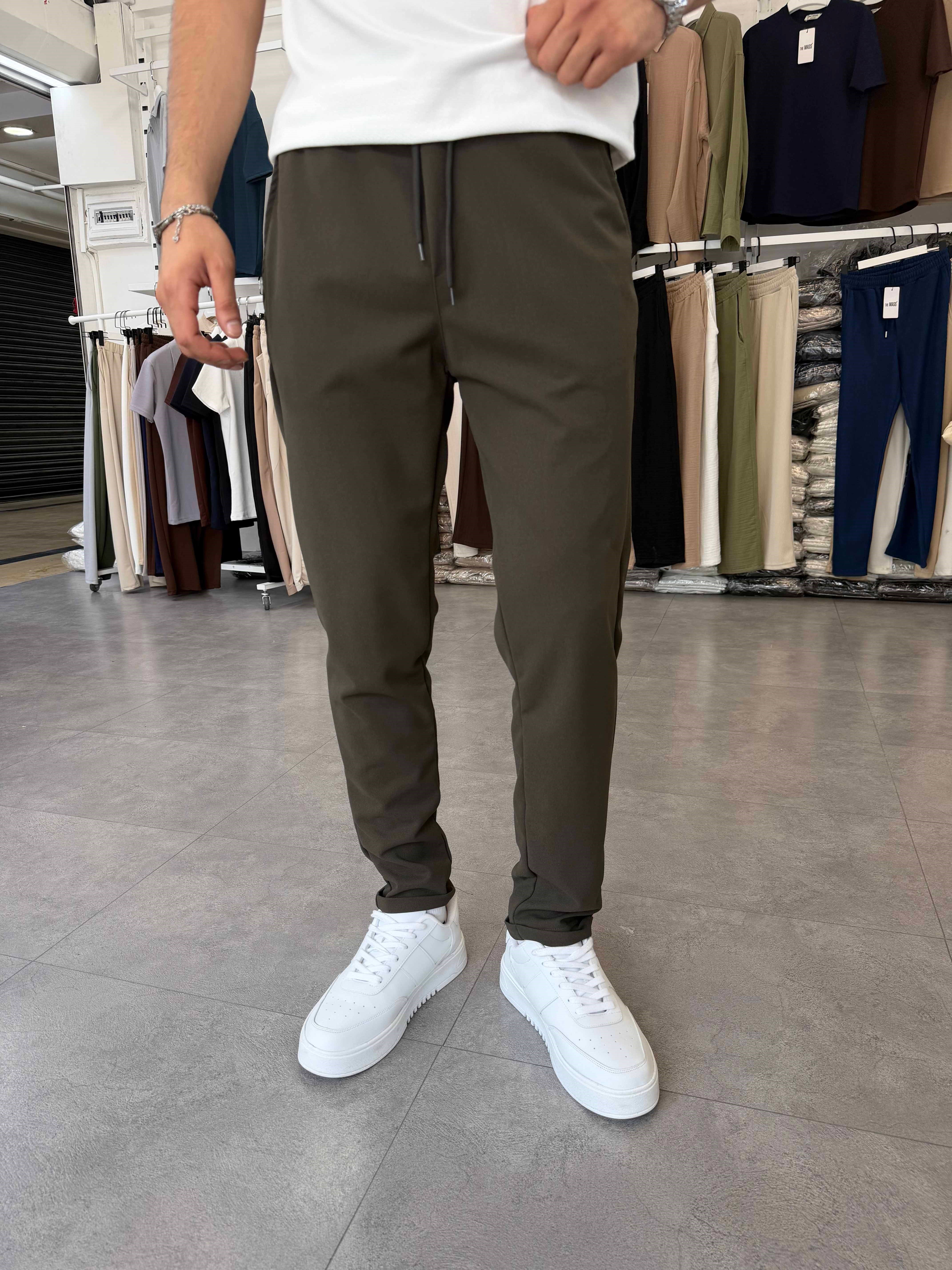 Duble Paça Jogger Pantolon Haki