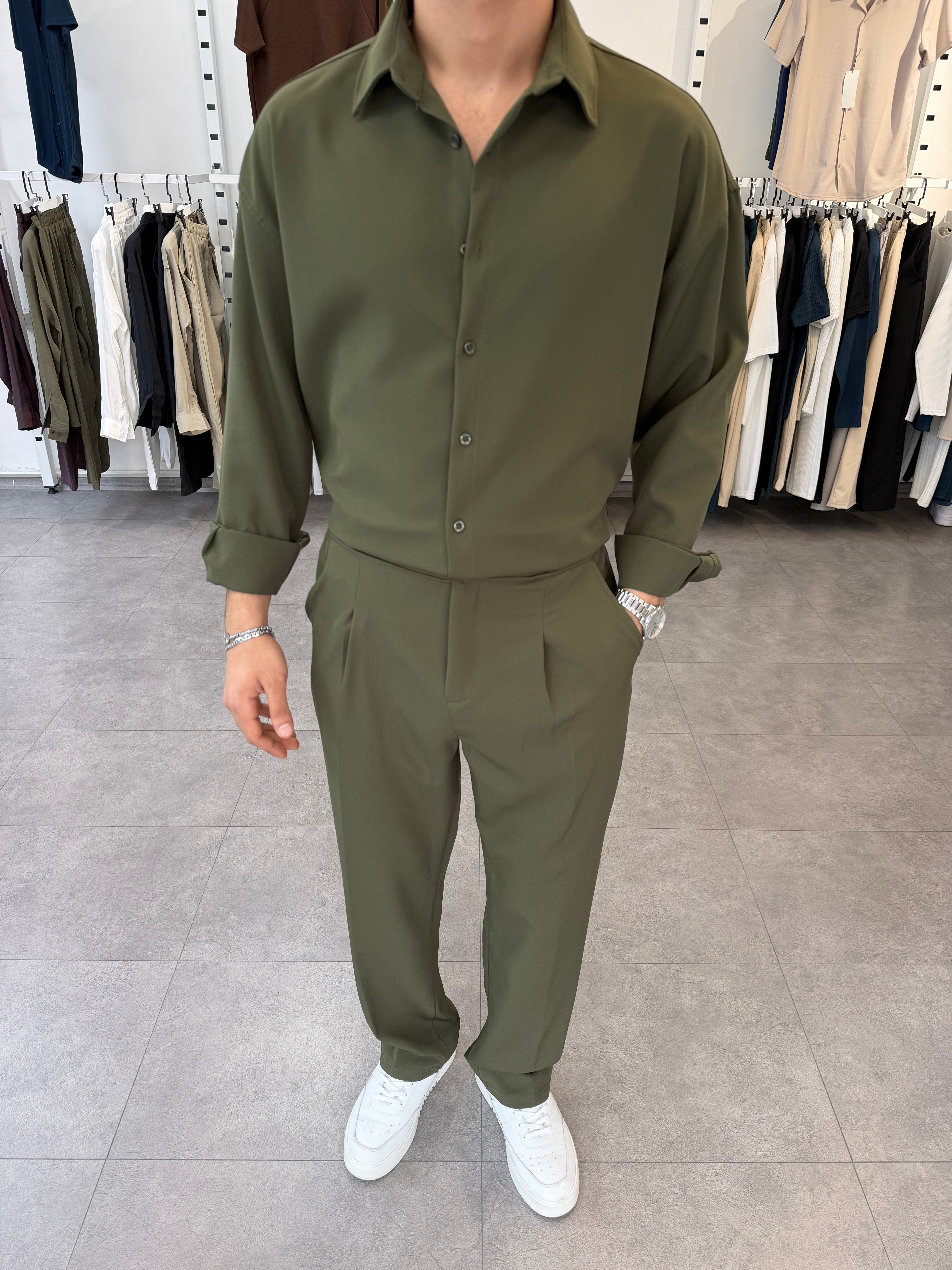 Oversize Duble Takım Haki