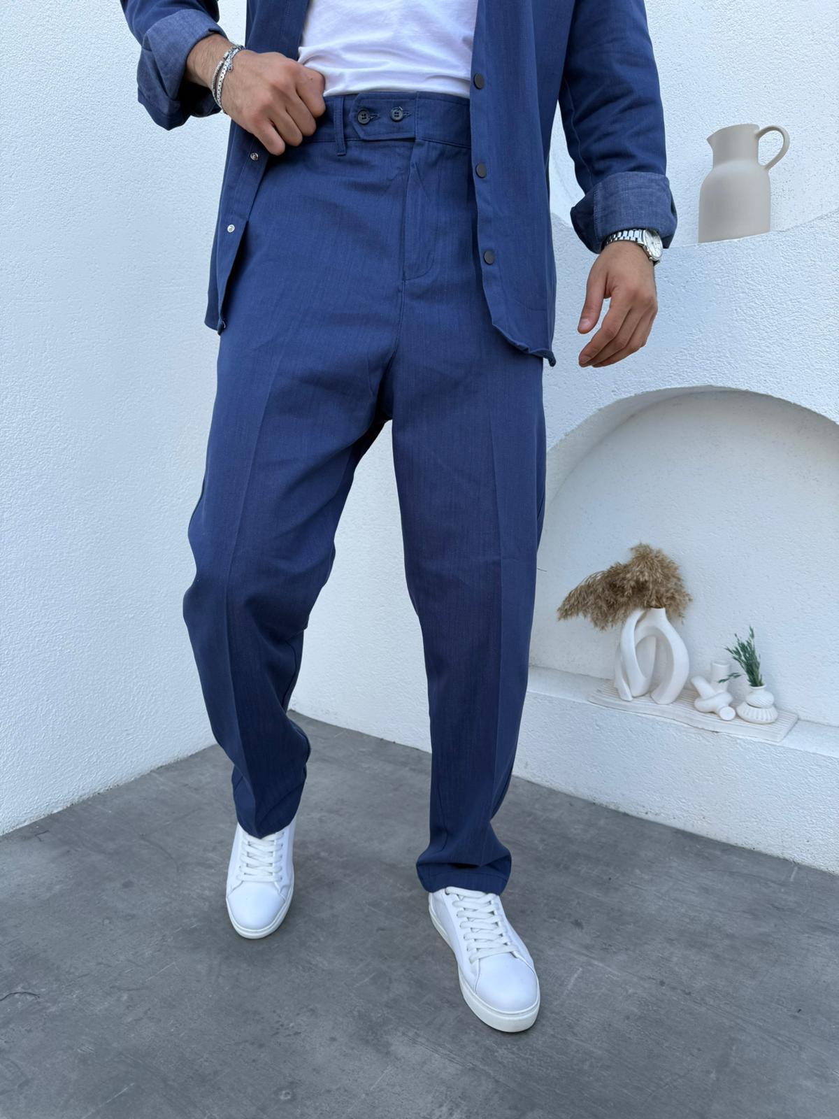 Oversize Gömlek Takım Mavi · 2