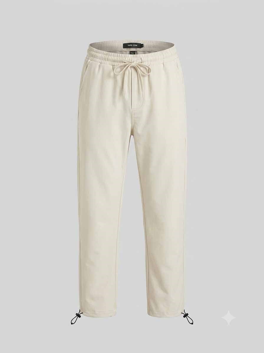 Paça Ayarlanabilir Paraşüt Baggy Pantolon Bej