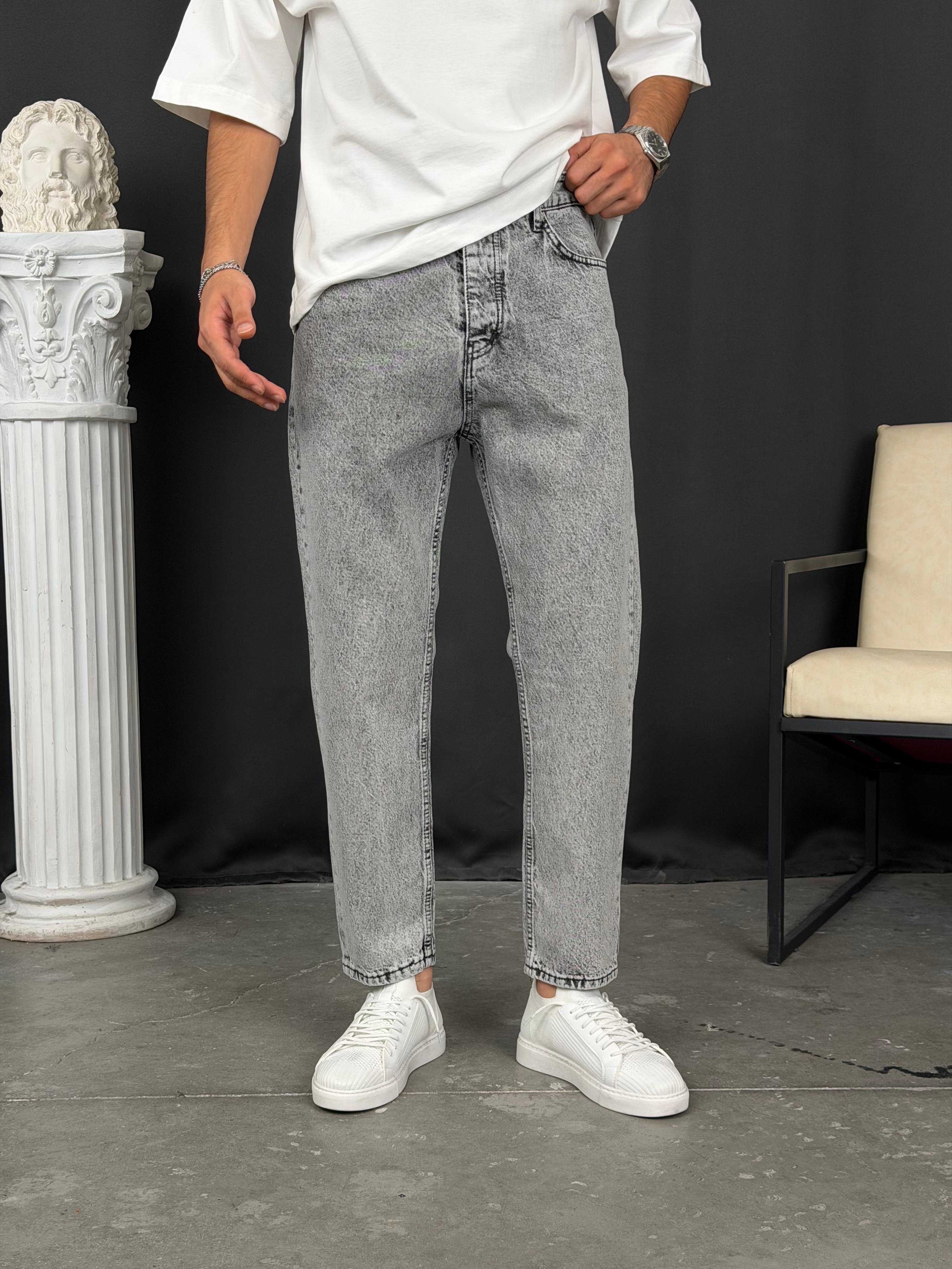 Premium Kalıp Boyfriend Denim Pantolon Antrasit