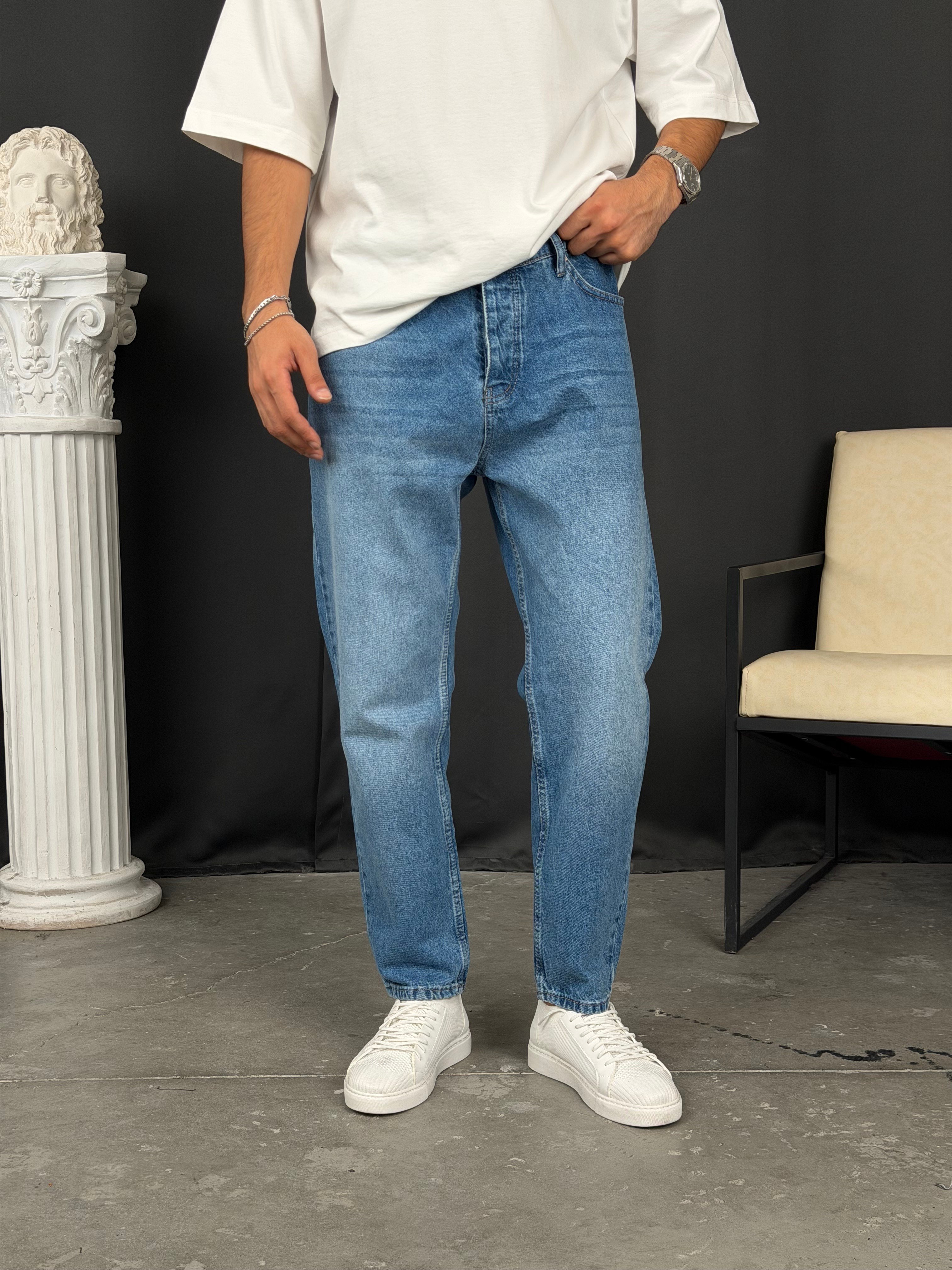 Premium Kalıp Boyfriend Denim Pantolon Açık Mavi