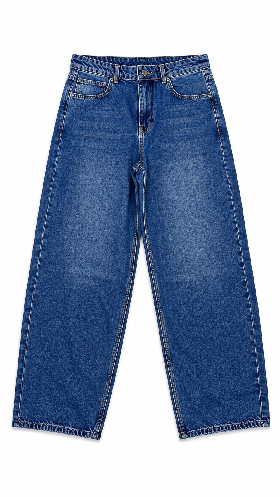 Relax Fit Denim Pantolon Mavi