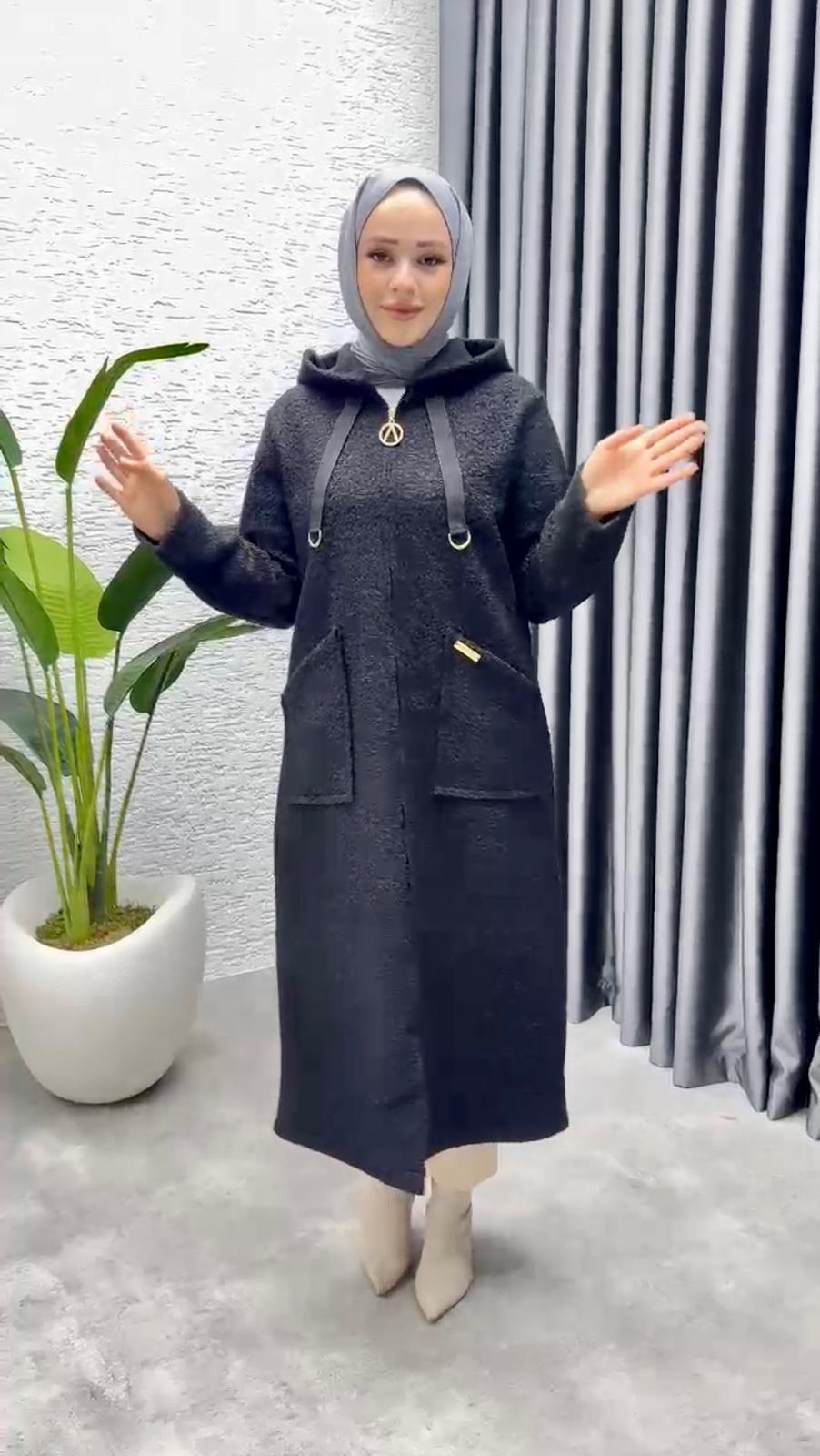 AYŞE AKAY SİYAH GİYÇIK BUKRET KUMAŞ KAP