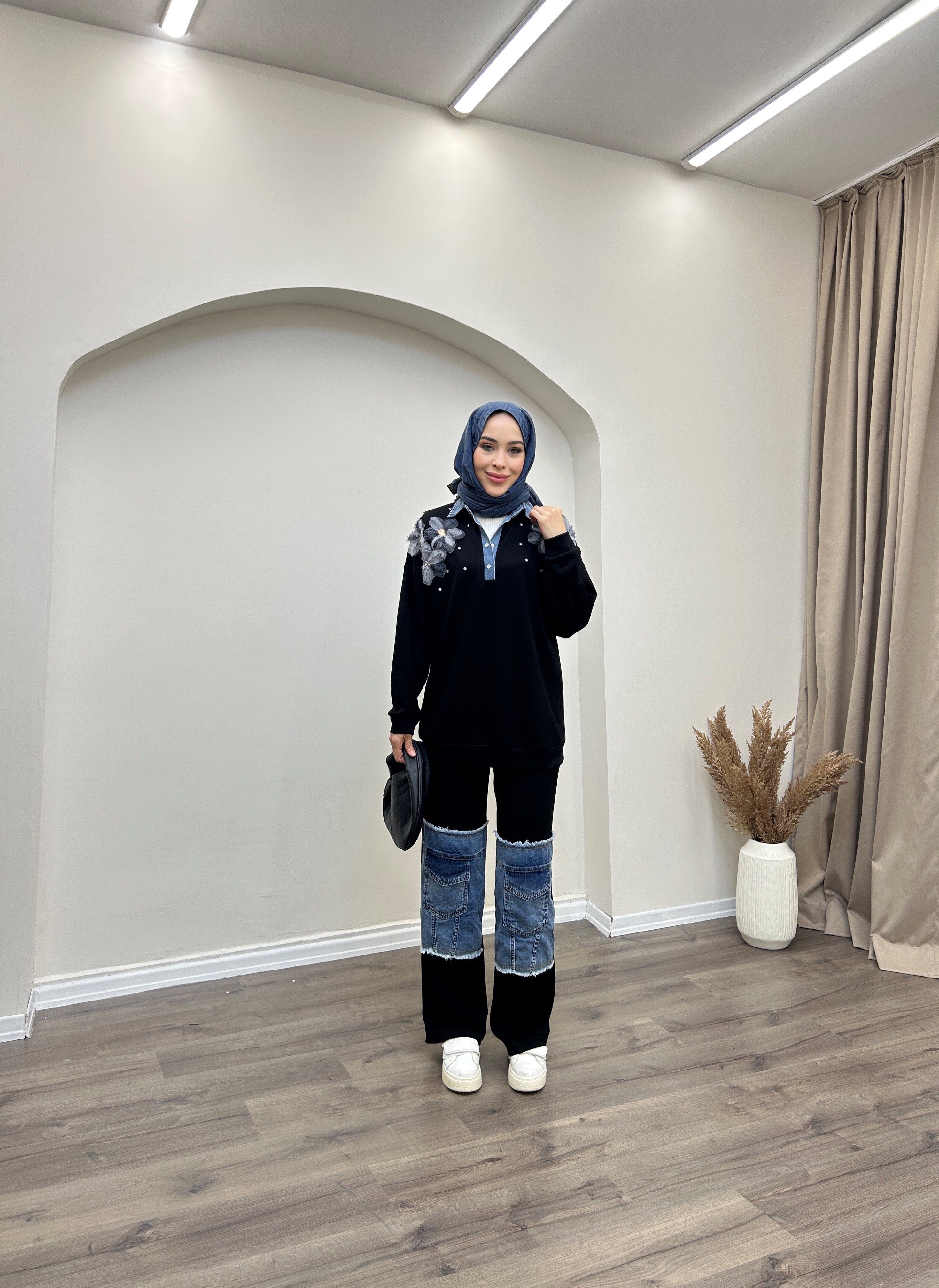 Lina Denim Detaylı İkili Takım