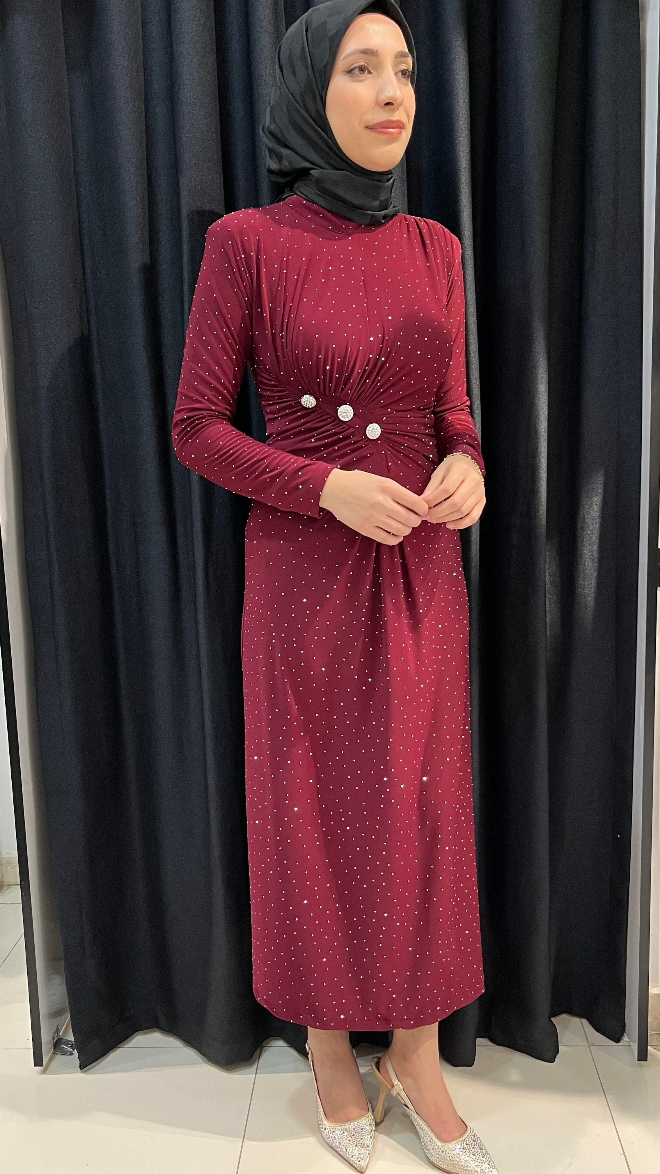 Lunera Sandy Elbise - Bordo