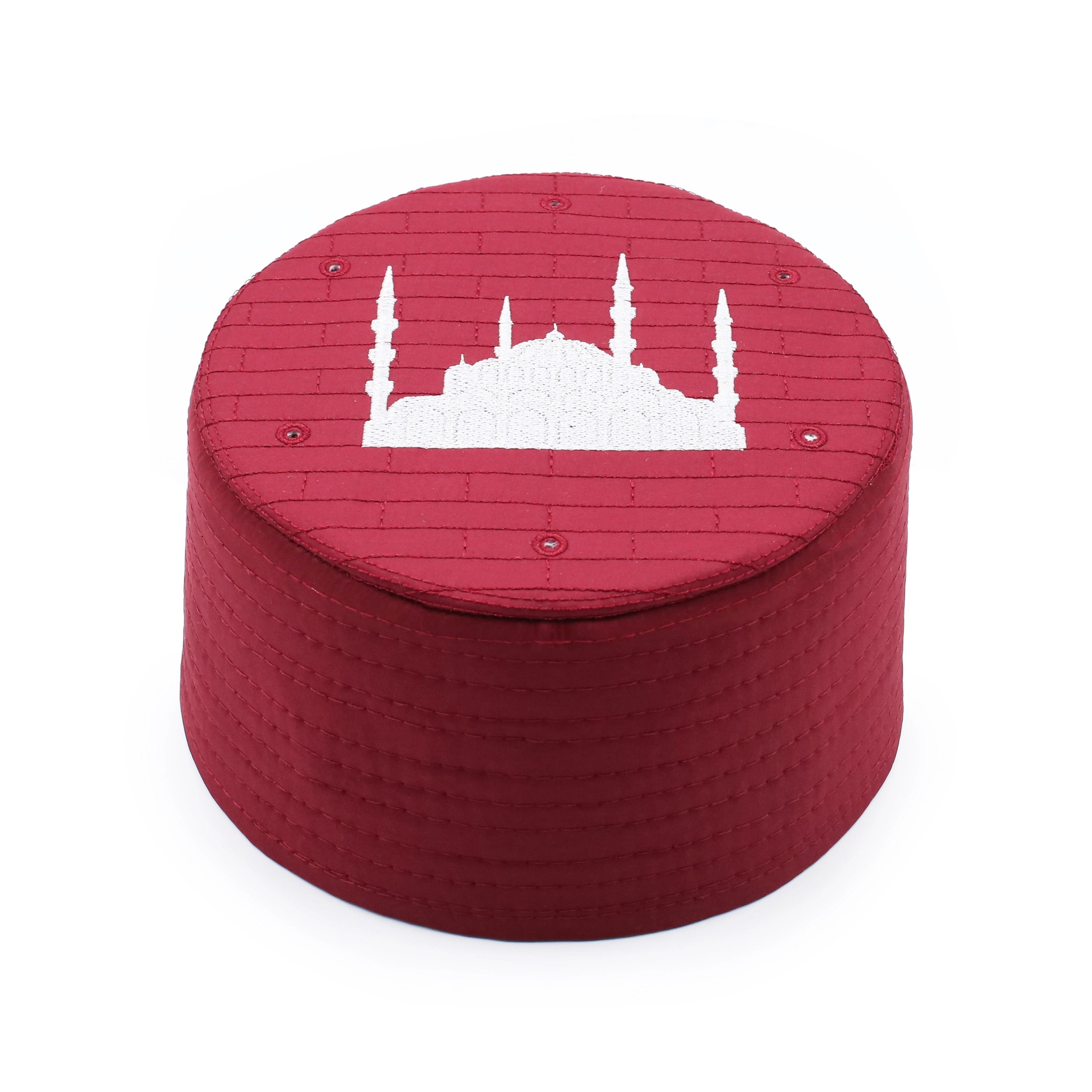 Cami Kalıp Sarık Takkesi – Bordo – Keçe