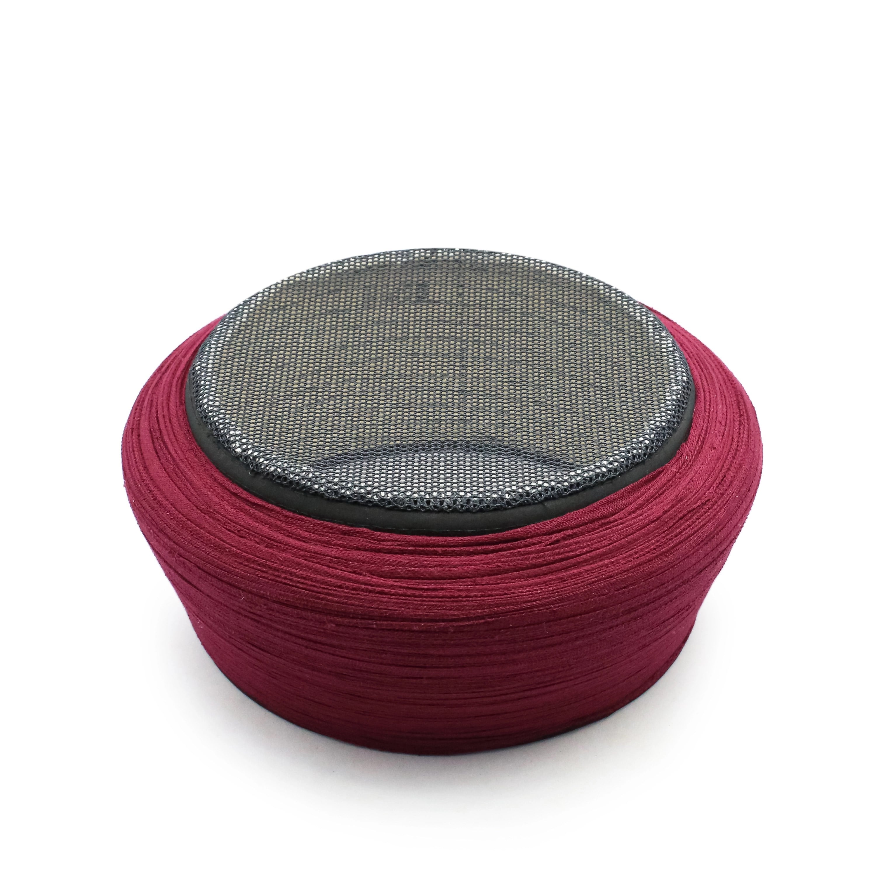Fileli Sarık – Bordo Kumaş – Siyah Takke – Düz Sarım – Fileli – 7 Metre