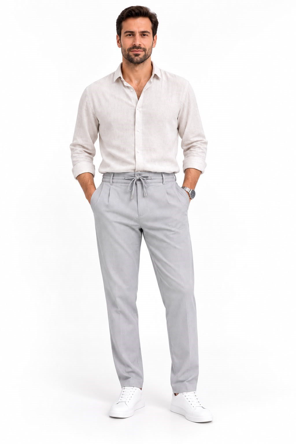 TEK PİLELİ LİKRALI RAHAT KESİM PANTOLON