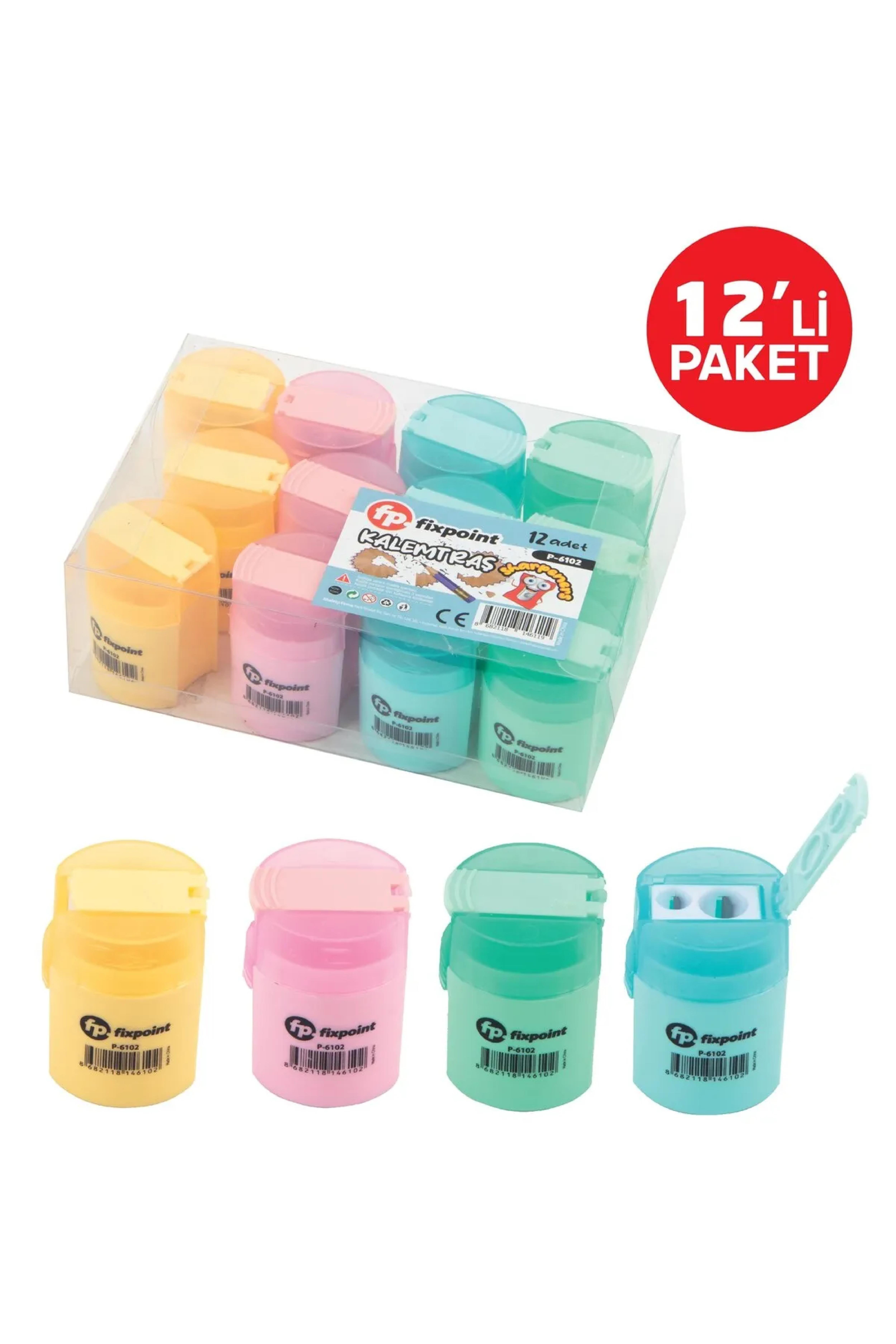 FixPoint Kalemtraş 2li Yuv.Pastel Renk P-6102