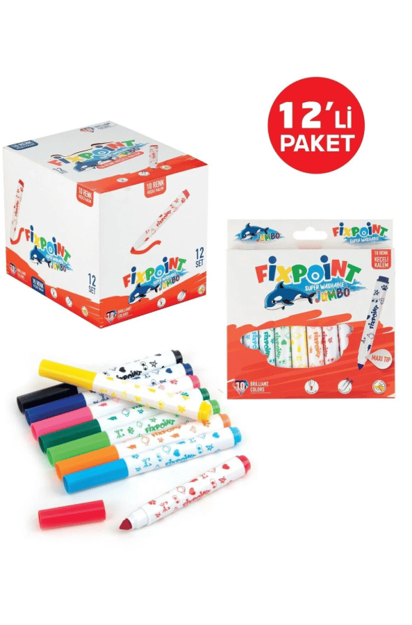 FixPoint Keçeli Kalem Maxi Jumbo 10lu P-5426