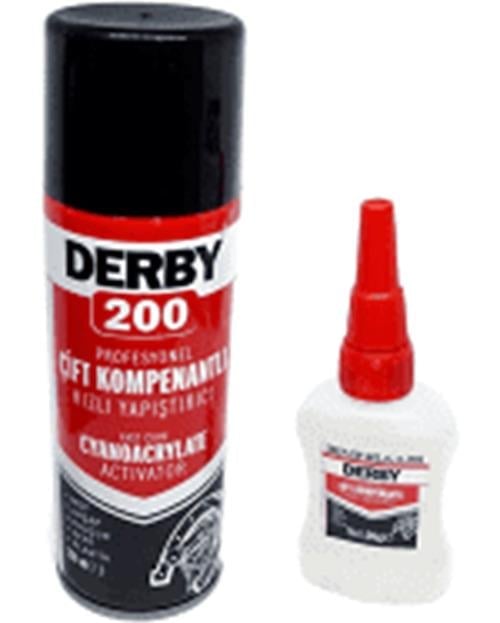 Derby 200 ML Ultra Güçlü Hızlı Yapıştırıcı Seti
