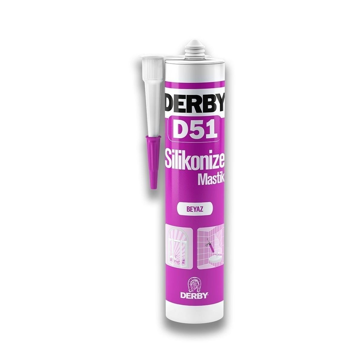 Derby D51 Genel Amaçlı Silikonize Mastik Beyaz - 500G