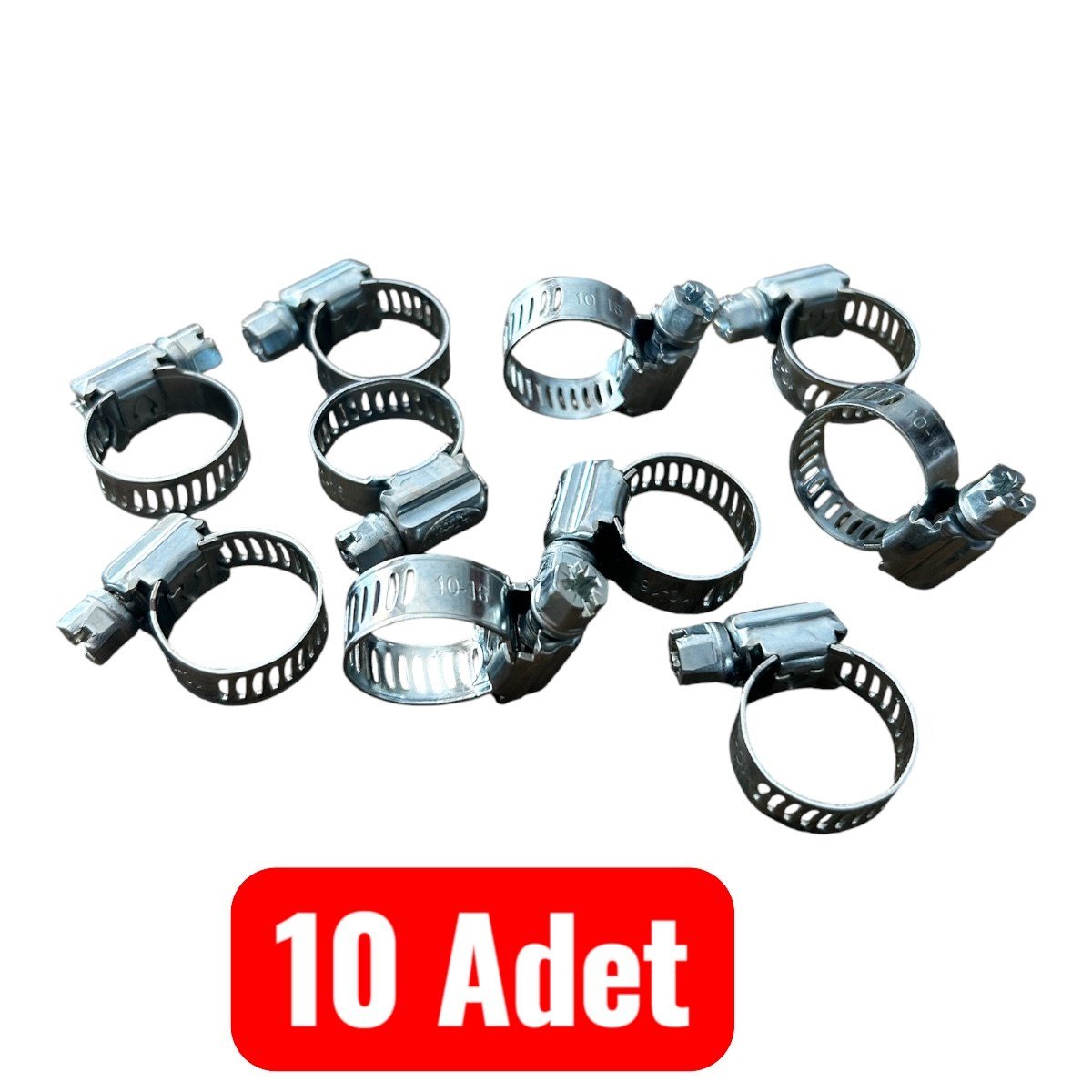 Hortum Kelepçesi 10-16 Paslanmaz Çelik 10 Adet 