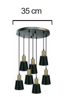 Moda Aydınlatma E-27 Duylu 7'li Dekoratif Sarkıt Armatür MD-S 4016-02