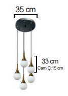 Moda Aydınlatma E-27 Duylu Dekoratif Sarkıt Armatür MD-S 4212-23