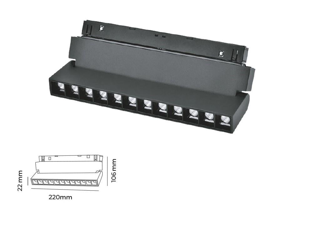 Molled 12W Hareketli Mercek Lensli Magnet Aydınlatma MOL6033