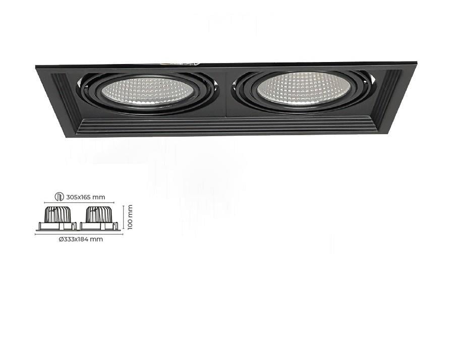 Molled 2*30W&2*40W Sıva Altı Kare Led Spot Armatür MOL2081 D