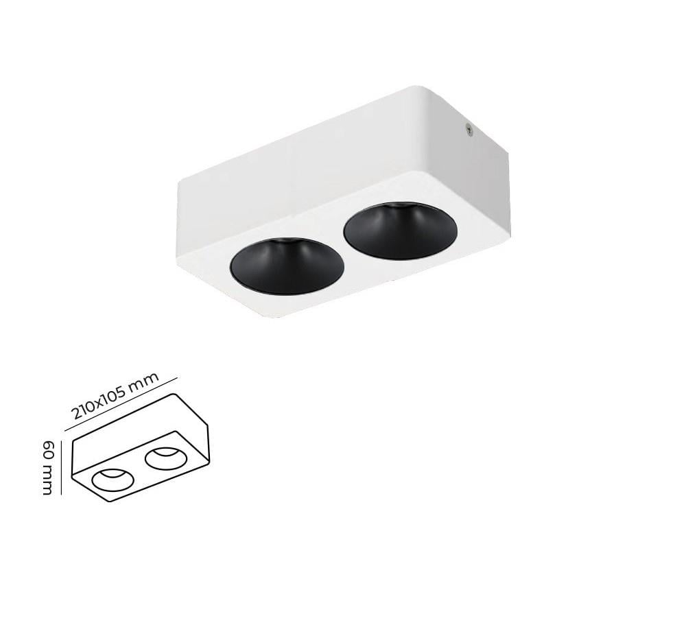 Molled 2*8W&2*12W Sıva Üstü İkili Led Spot Armatür MOL2423 BS