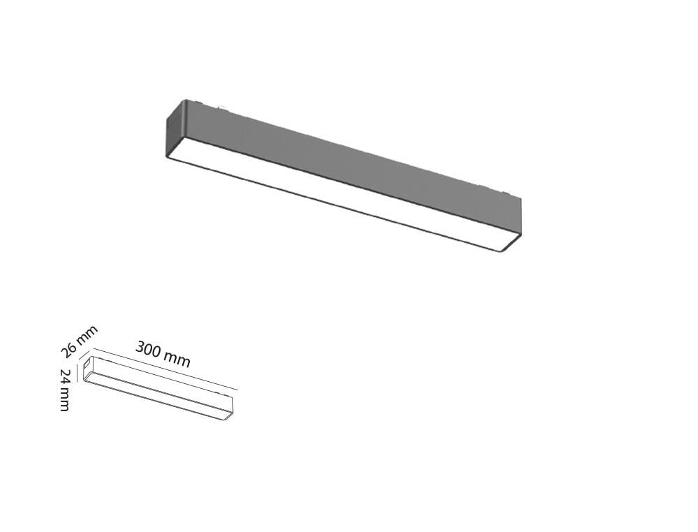 Molled 30Cm 18W Opal Difüzörlü Slim Magnet Aydınlatma MOL6051