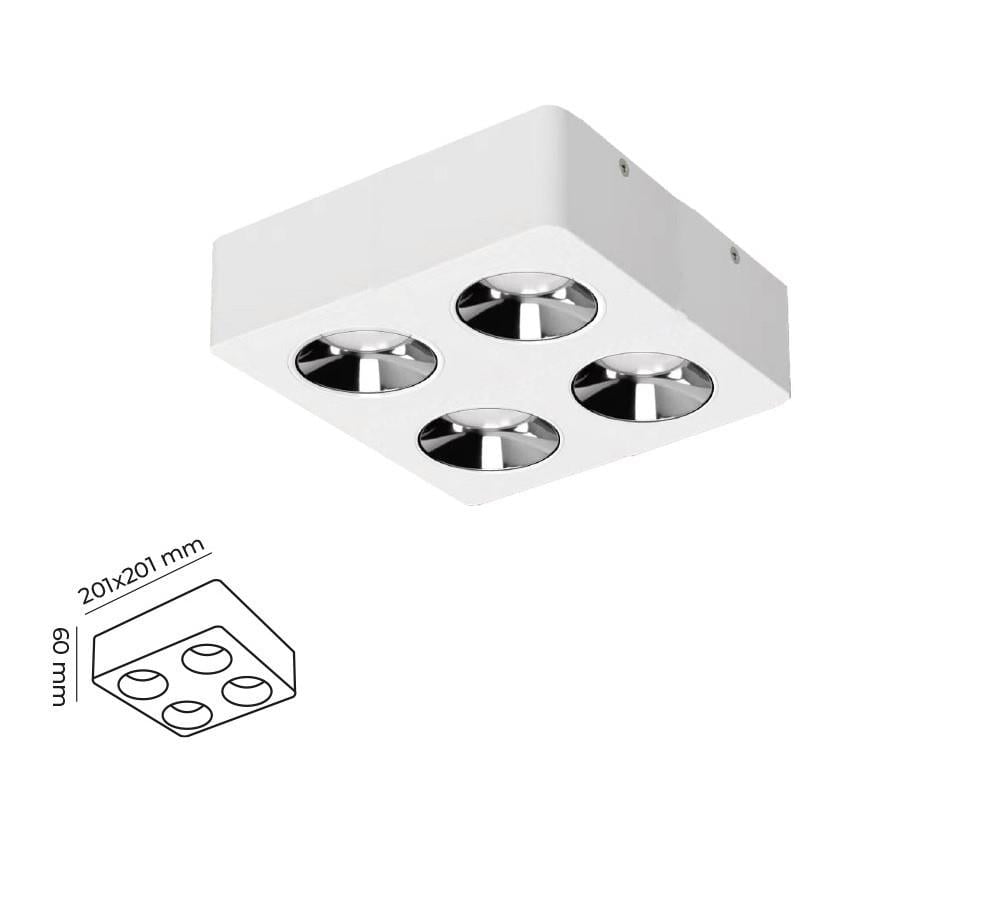 Molled 4*8W&4*12W Sıva Üstü Üçlü Led Spot Armatür MOL2426 BP