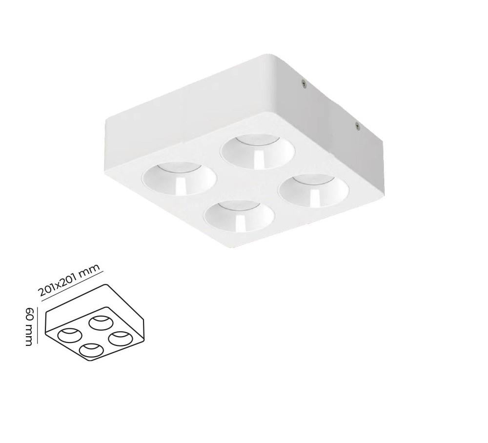 Molled 4*8W&4*12W Sıva Üstü Üçlü Led Spot Armatür MOL2426 B