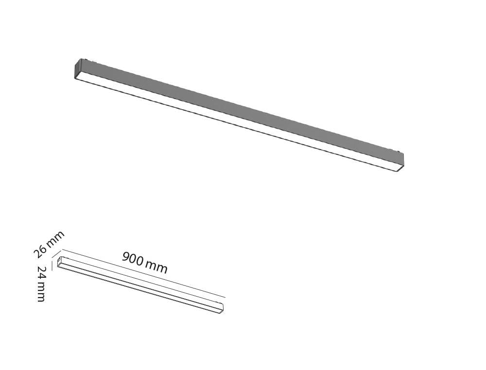 Molled 90Cm 30W Opal Difüzörlü Slim Magnet Aydınlatma MOL6053