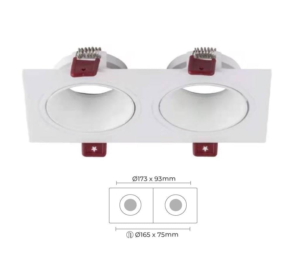 Molled Gu-10 Duylu Sıva Altı İkili Kare Mini Spot Armatür MOL4152 B