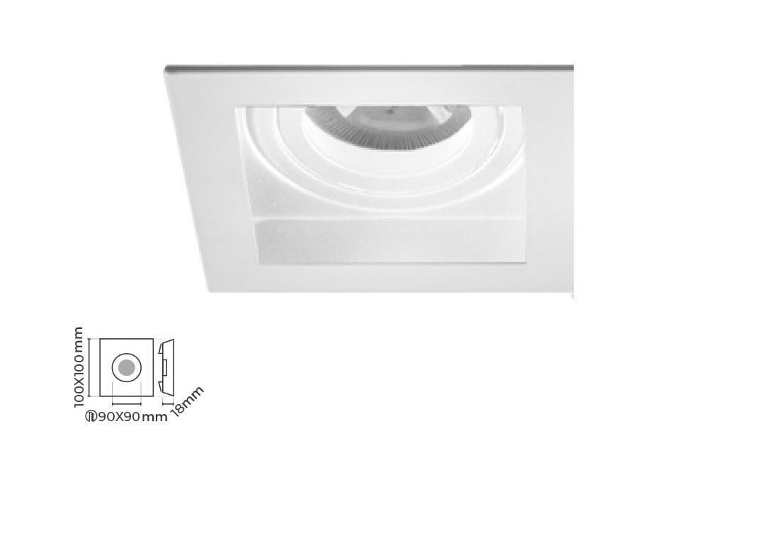 Molled Gu-10 Duylu Sıva Altı Kare Mini Spot Armatür MOL1681 B