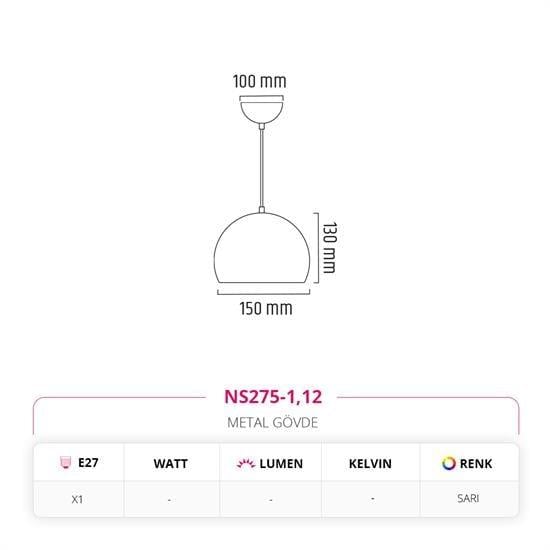 Nevo 15 Cm Tekli Top Sarkıt Sarı NS275-1