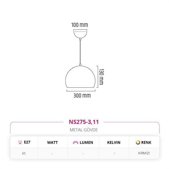 Nevo 30 Cm Tekli Top Sarkıt Kırmızı NS275-3