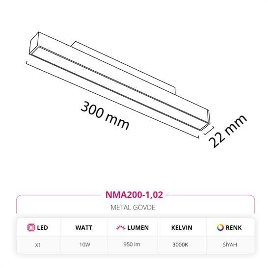 Nevo 48V Linear Magnet Armatür Siyah NMA200-1