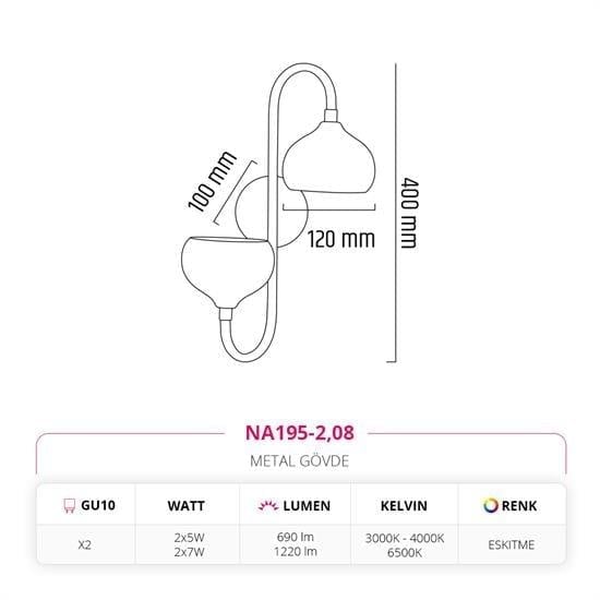 Nevo Dekoratif İç Mekan Aplik Eskitme NA195-2