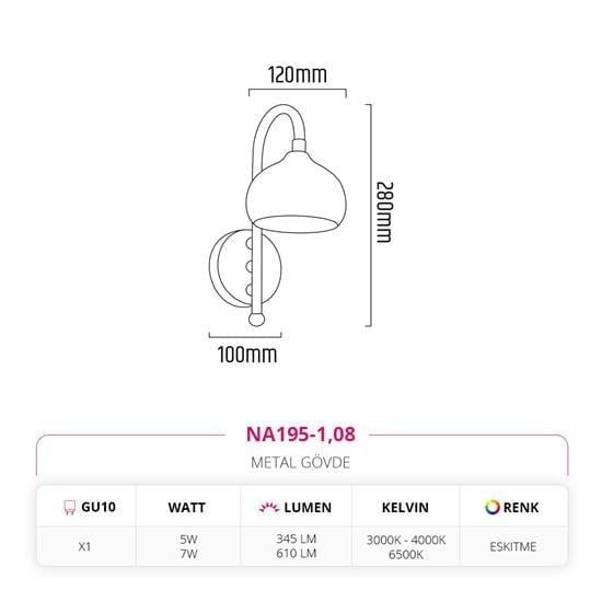 Nevo Dekoratif İç Mekan Aplik Eskitme NA195-1