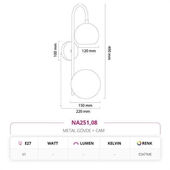 Nevo Dekoratif İç Mekan Aplik Eskitme NA251