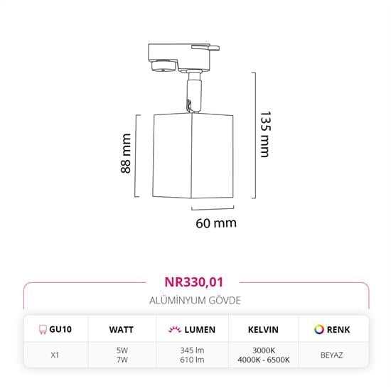 Nevo Dekoratif Ray Spot Beyaz NR330