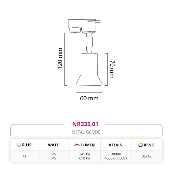 Nevo Dekoratif Ray Spot Beyaz NR335